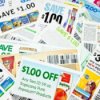 A bunch of coupons cut out of ads in the newspaper.