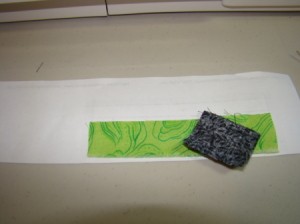 Beginning to build part A, piece #2 sewn onto #1.