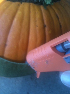 Glue ribbon in place