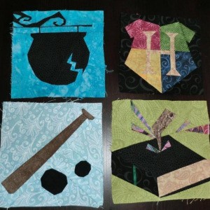 Leaky cauldron, crest, and other blocks.