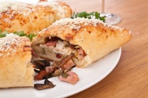 Photo of a homemade hot pocket.