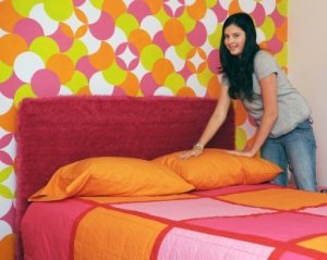 Girl Making Her Bed