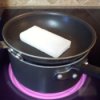 Improvised double boiler.