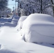Street covered in snow 