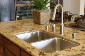 Removing Stains from Granite, Granite Kitchen Counter and Stainless Sink