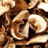Dried sliced mushrooms.