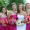 A bride and bridesmaids.