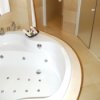 Luxury bathroom with jetted tub.