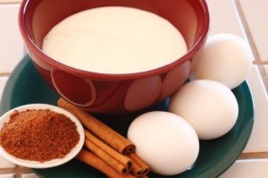 Eggnog Ingredients on Tile Counter