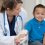 A child being seen by a doctor.