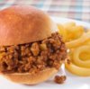 Sloppy Joe Recipes, Sloppy joe on a plate with curly fries.