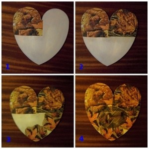 Heart covered in fall paper