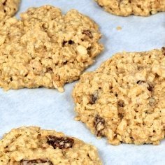 A pan of oatmeal cookies.