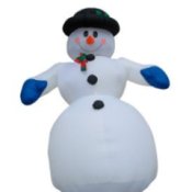 Inflatable snowman decoration.