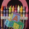 Back of crayon coverd wooden basket