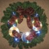 Homemade Christmas wreath with CDs for sparkle.