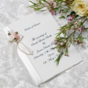 Homemade wedding invitation.