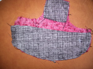 Back side of soap bottle apron