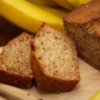 A loaf of banana bread with slices.