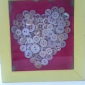 Button Heart in picture Frame