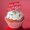 13th Birthday Party Ideas for Girls, A birthday cupcake with a topper.