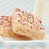 Rice Krispie treats with sprinkles.