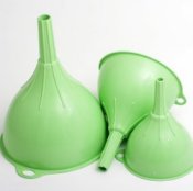 Three green funnels.