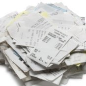 A pile of receipts.