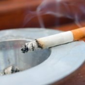 Cigarette Left Burning in Ashtray