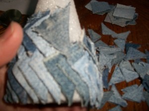 Denim Christmas Trees Step 2