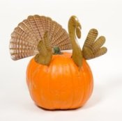Homemade Thanksgiving Pumpkin Turkey Centerpiece