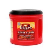 Reusing Plastic Coffee Cans, A plastic red container of ground coffee.