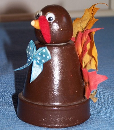 pot turkey flower centerpiece thanksgiving making centerpieces homemade clay thriftyfun