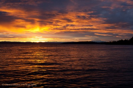 Mt. Rainer at Sunrise from Across Puget Sound