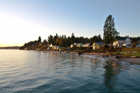 Sunrise in Manchester With Homes Along Beach