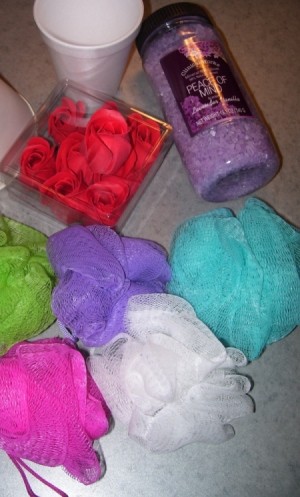 Supplies for Ice Cream Cone Bath Gift