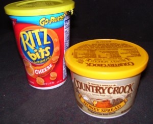 Ritz Bitz and Country Crock margarin plastic containers 