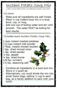 Soup recipe card.
