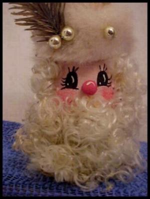 Closeup of finished Santa face.