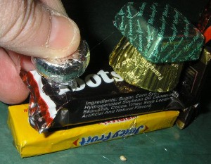 Adding Hersey's Kiss for smoke stack.