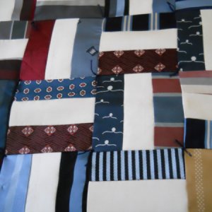 Necktie keepsake quilt.