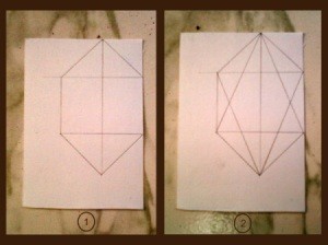 First stage of drawing the fold lines.