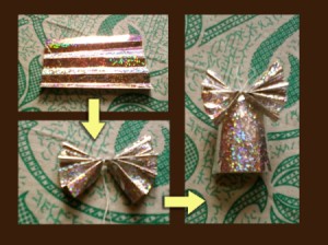 Accordian folding paper for bow.
