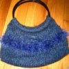 Knit fun fur and Homespun purse.