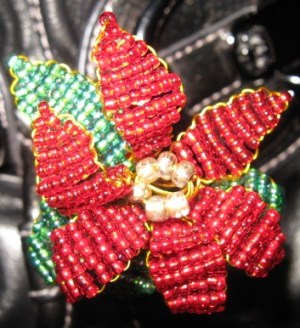 Victorian Beaded Poinsettia 