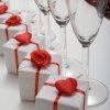 Wedding Favor Ideas for a Valentine's Day Wedding, White and red boxes for Valentine's Day wedding favors.