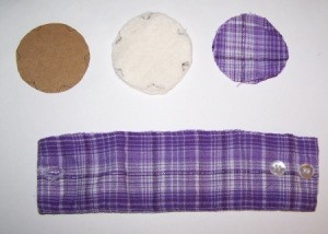Cut circles and cuff needed for project.