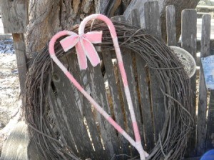 Finished heart on vine wreath.