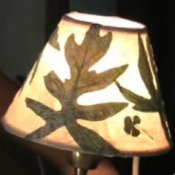Recycle your old Lamp, Lampshade with Leaf Decoration