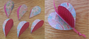 Folder paper 3- D heart.